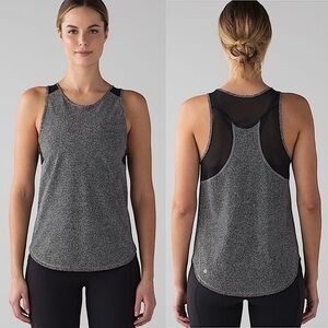 Lululemon Sculpt Tank II Chakra Print Alpine White Black Mesh Breathable Sz 2